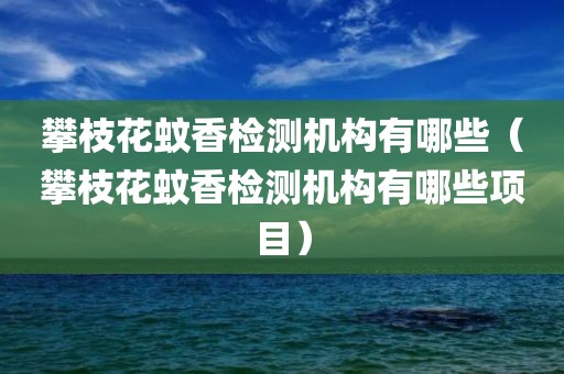 攀枝花蚊香检测机构有哪些（攀枝花蚊香检测机构有哪些项目）